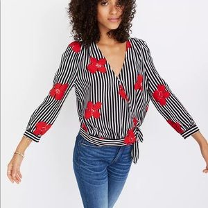 Madewell Wrap Top in Candied Orchids